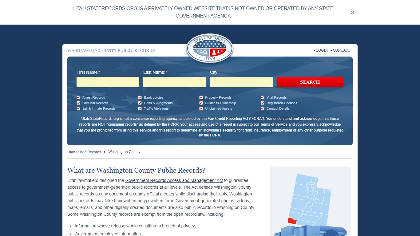 Washington County Arrest, Court, and Public Records | StateRecords.org