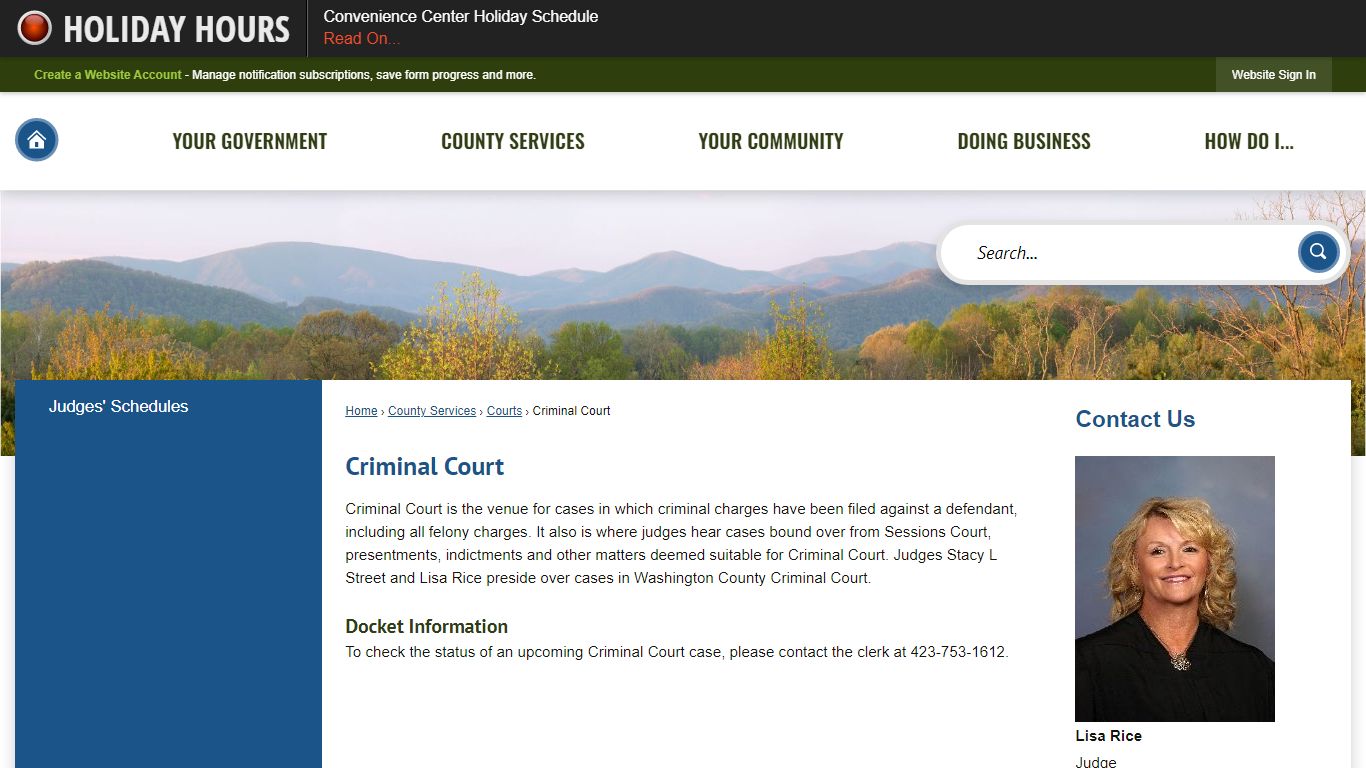 Criminal Court | Washington County, TN